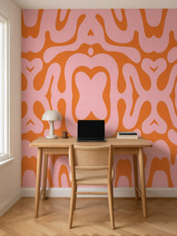 Papier peint panoramique Motif psychédélique posé au mur, vue 2
