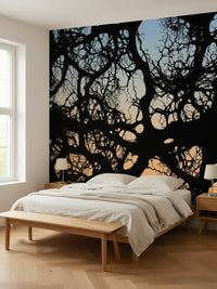 Papier peint panoramique Branches au couchant posé au mur, vue 5