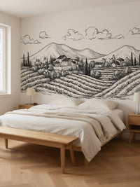 Papier peint panoramique Campagne italienne posé au mur, vue 3