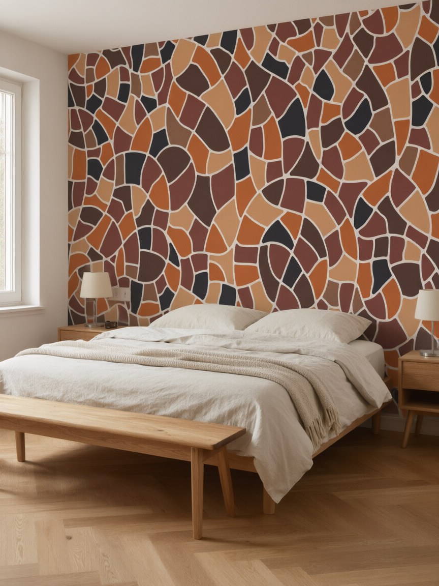 Papier peint panoramique Mosaïque posé au mur, vue 3