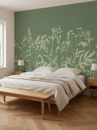 Papier peint panoramique Herbes sauvages posé au mur, vue 3