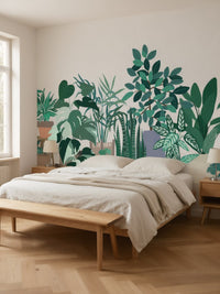 Papier peint panoramique Plantes en pots posé au mur, vue 3