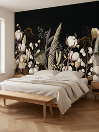 Papier peint panoramique Fleurs séchées posé au mur, vue 3