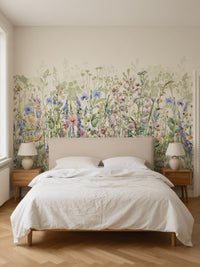Papier peint panoramique Fleurs des champs posé au mur, vue 2