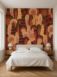 Papier peint panoramique Forêt d'automne posé dans une chambre