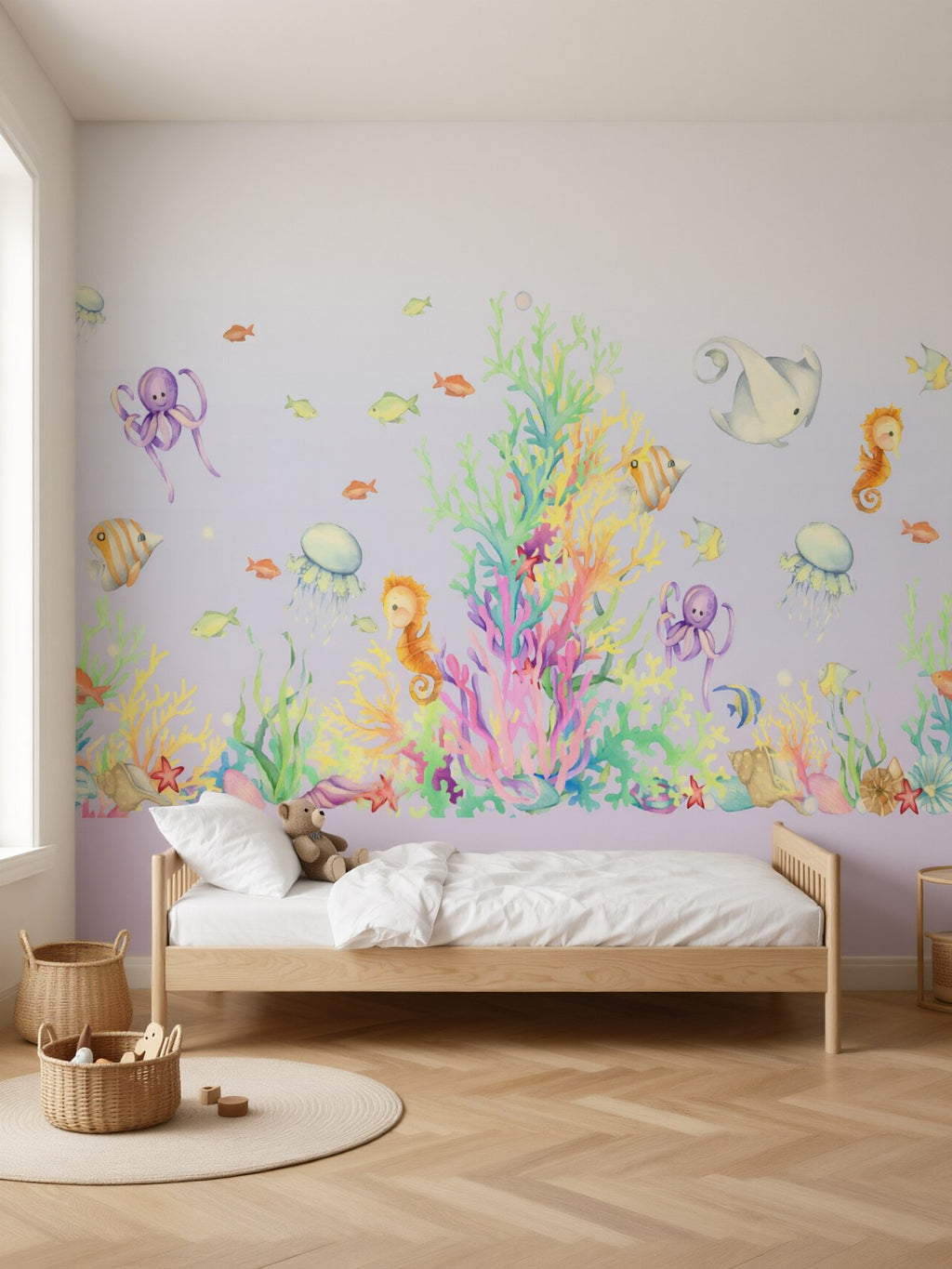 Papier peint panoramique Amis des fonds marins posé au mur, vue 2