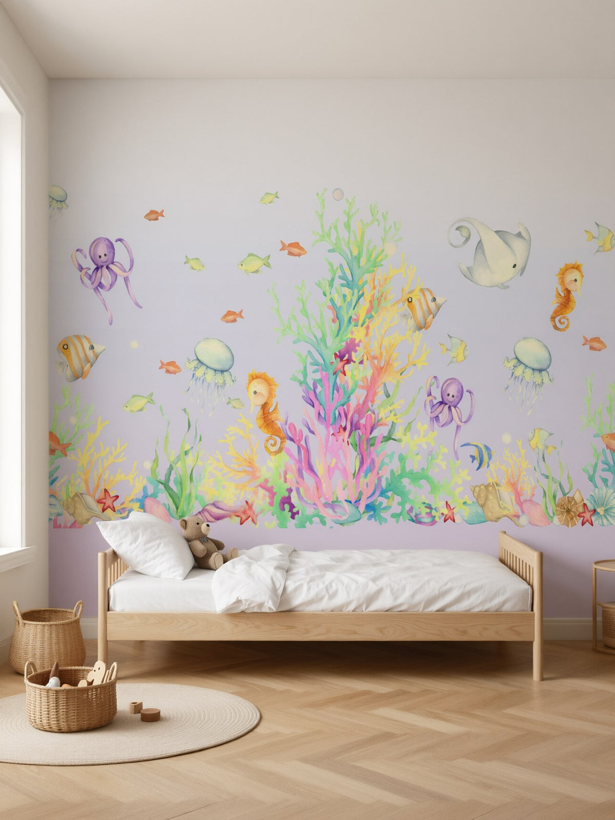 Papier peint panoramique Amis des fonds marins posé au mur, vue 2