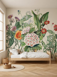 Papier peint panoramique Bouquet botanique posé au mur, vue 2