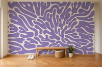 Papier peint panoramique Formes organiques posé au mur, vue 2