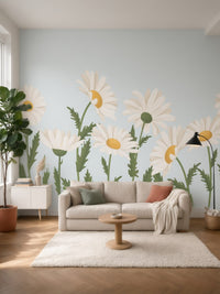 Papier peint panoramique Marguerites posé au mur, vue 5