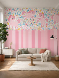 Papier peint panoramique Licornes posé au mur, vue 5