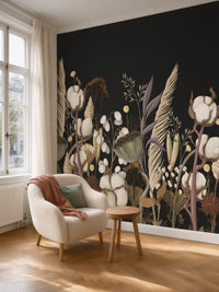 Papier peint panoramique Fleurs séchées posé au mur, vue 5