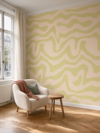 Papier peint panoramique Vagues rétro posé au mur, vue 5