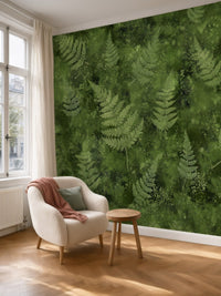 Papier peint panoramique Fougères posé au mur, vue 5