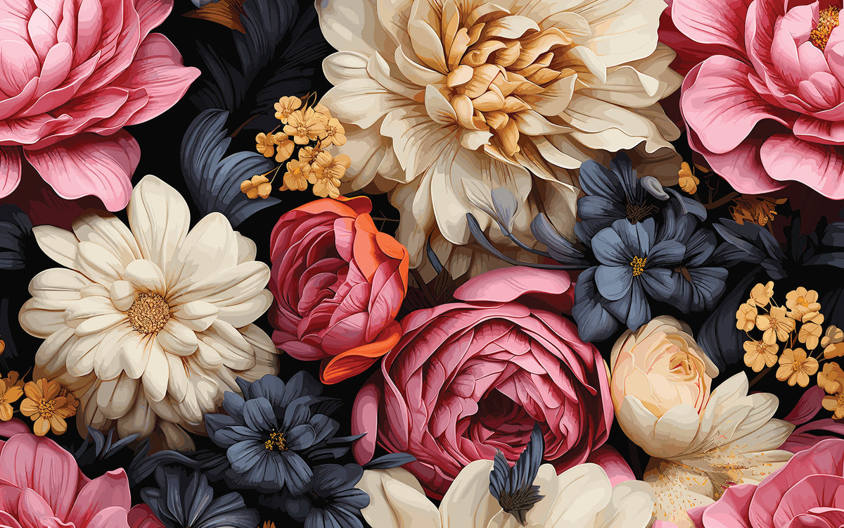 Aperçu du cadrage de Roses en relief – Rose