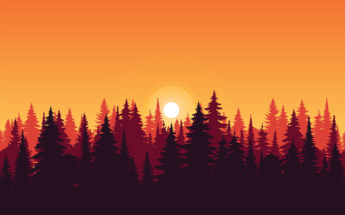 Aperçu du cadrage de Forêt au couchant – Rouge et orange