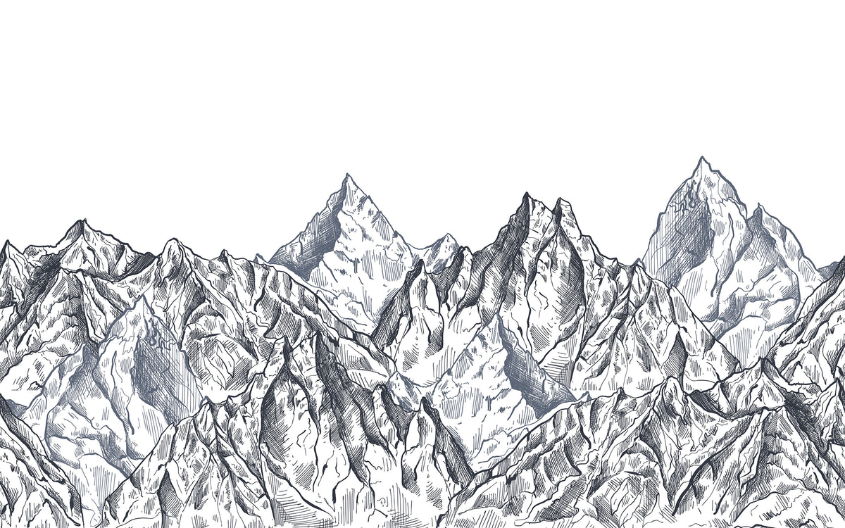 Aperçu du cadrage de Montagnes gravées – Noir et blanc