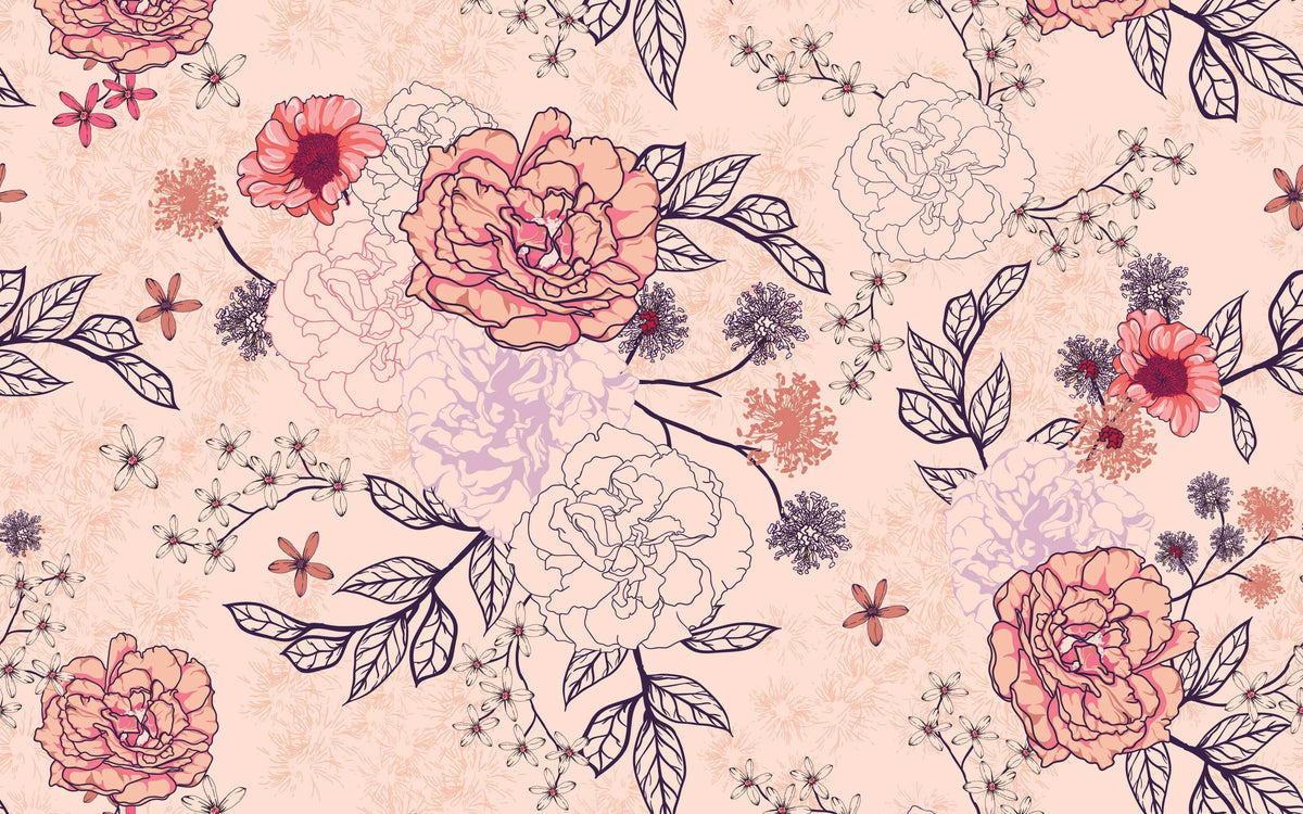Aperçu du cadrage de Pivoines vintage – Rose