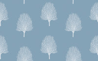 Détail du motif du papier peint panoramique Arbres blancs
