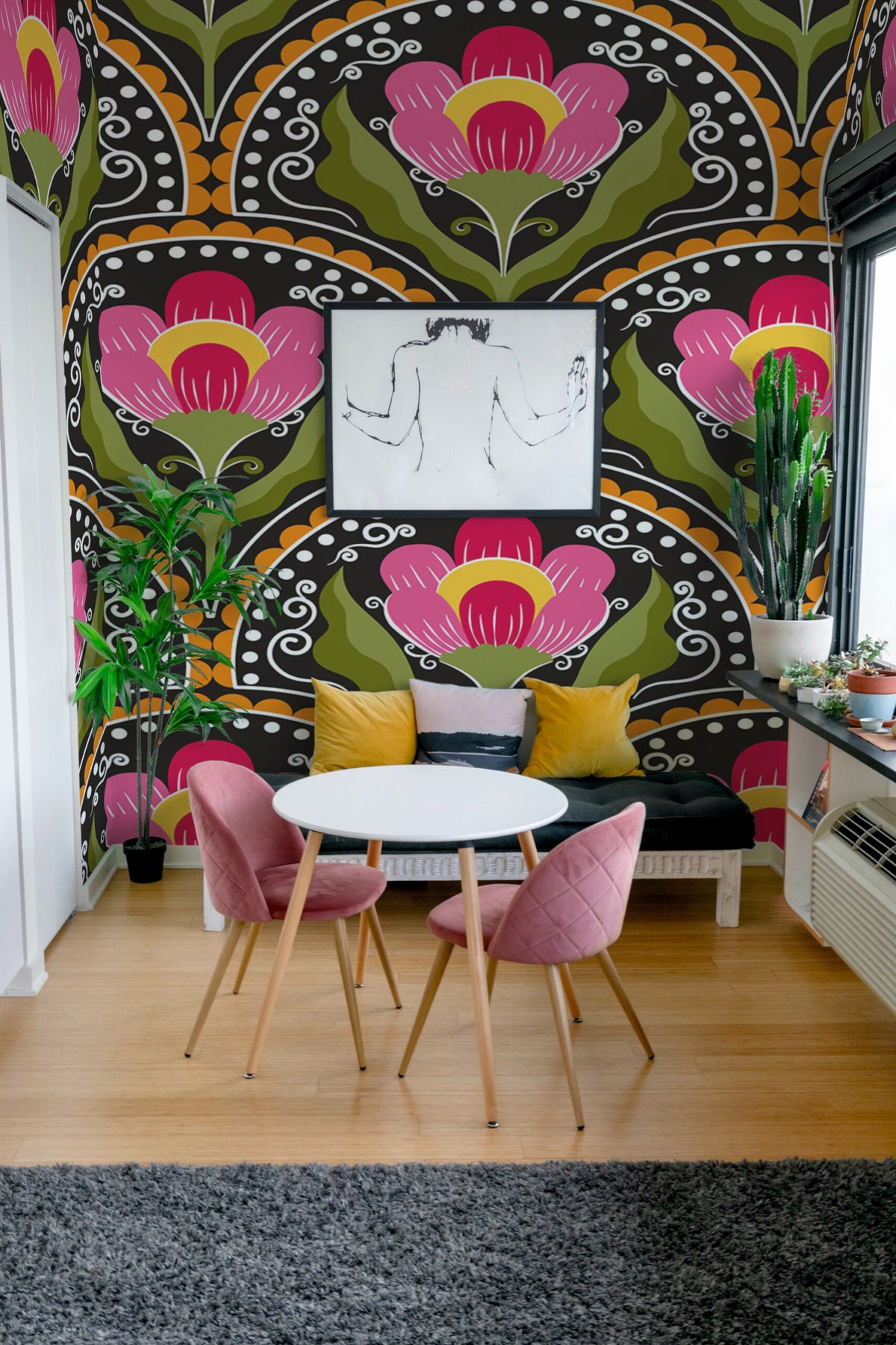 Papier peint panoramique Art déco posé au mur, vue 2