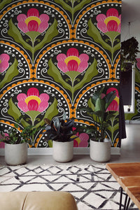 Papier peint panoramique Art déco posé au mur, vue 3