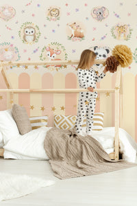 Papier peint panoramique chambre de bébé posé au mur, vue 4
