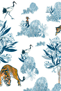 Détail du motif du papier peint panoramique chinoiserie