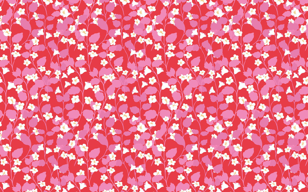Détail du motif du papier peint panoramique Confettis fleuris