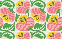 Détail du motif du papier peint panoramique Fleurs graphiques