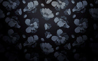 Détail du motif du papier peint panoramique Fleurs de nuit