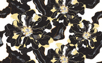 Détail du motif du papier peint panoramique Fleurs modernes