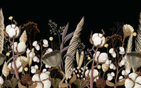 Détail du motif du papier peint panoramique Fleurs séchées