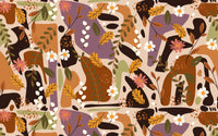 Détail du motif du papier peint panoramique Formes bohème