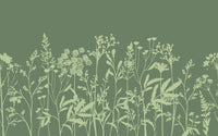Détail du motif du papier peint panoramique Herbes sauvages