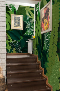 Papier peint panoramique jungle posé au mur, vue 3