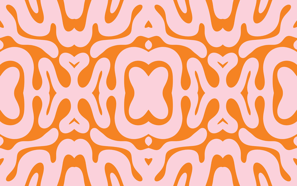 Détail du motif du papier peint panoramique Motif psychédélique