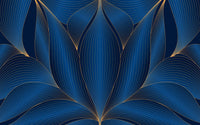 Détail du motif du papier peint panoramique Nénuphar Art déco