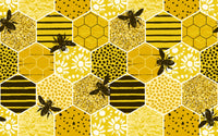 Détail du motif du papier peint panoramique Nid d'abeille
