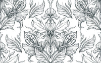 Détail du motif du papier peint panoramique Ornements floraux