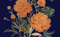 Détail du motif du papier peint panoramique Pivoines