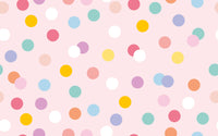 Détail du motif du papier peint panoramique Pois pastel