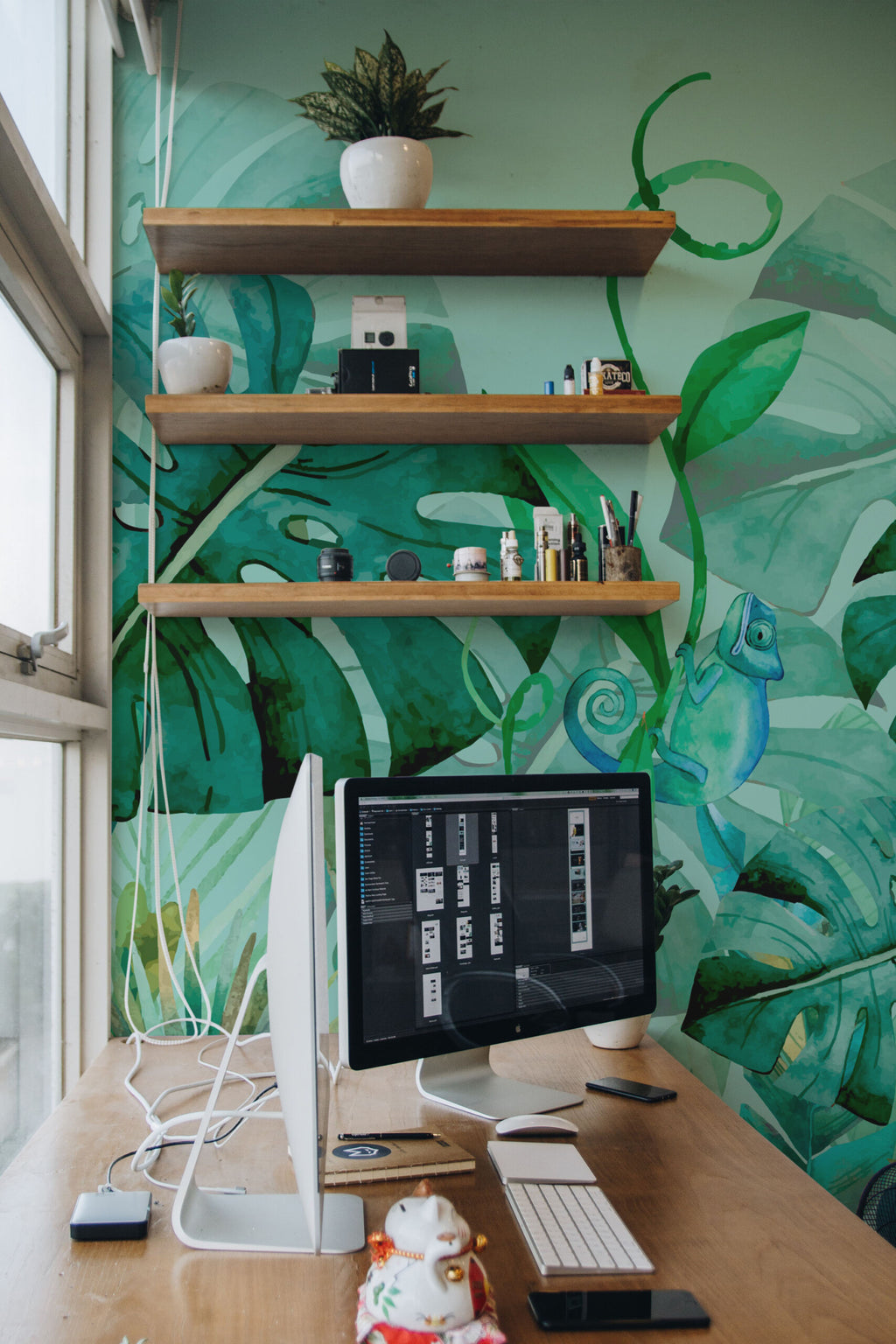 Papier peint panoramique tropical posé au mur, vue 3