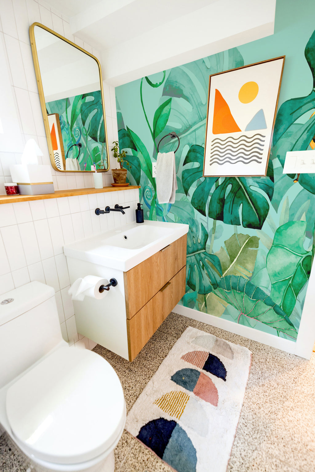 Papier peint panoramique tropical posé au mur, vue 4